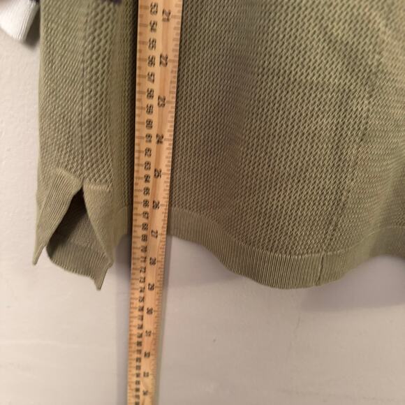 Adrianna Pappell V-Neck Color-Block Seed Stitch Short Dolmen Sleeved Top 2X - Picture 8 of 12